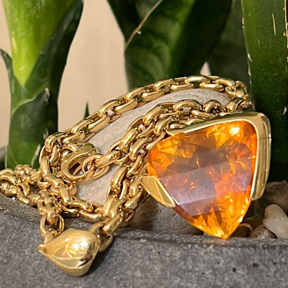 Rinaldo Gavello 18 karat gold and huge citrine pendant - Picture 4 of 12